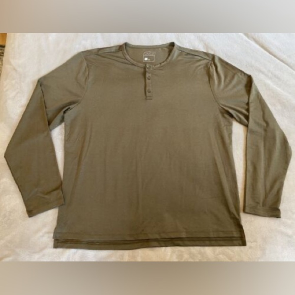 Olive green men lightweight polyester pullover men shirt size m - Picture 4 of 8